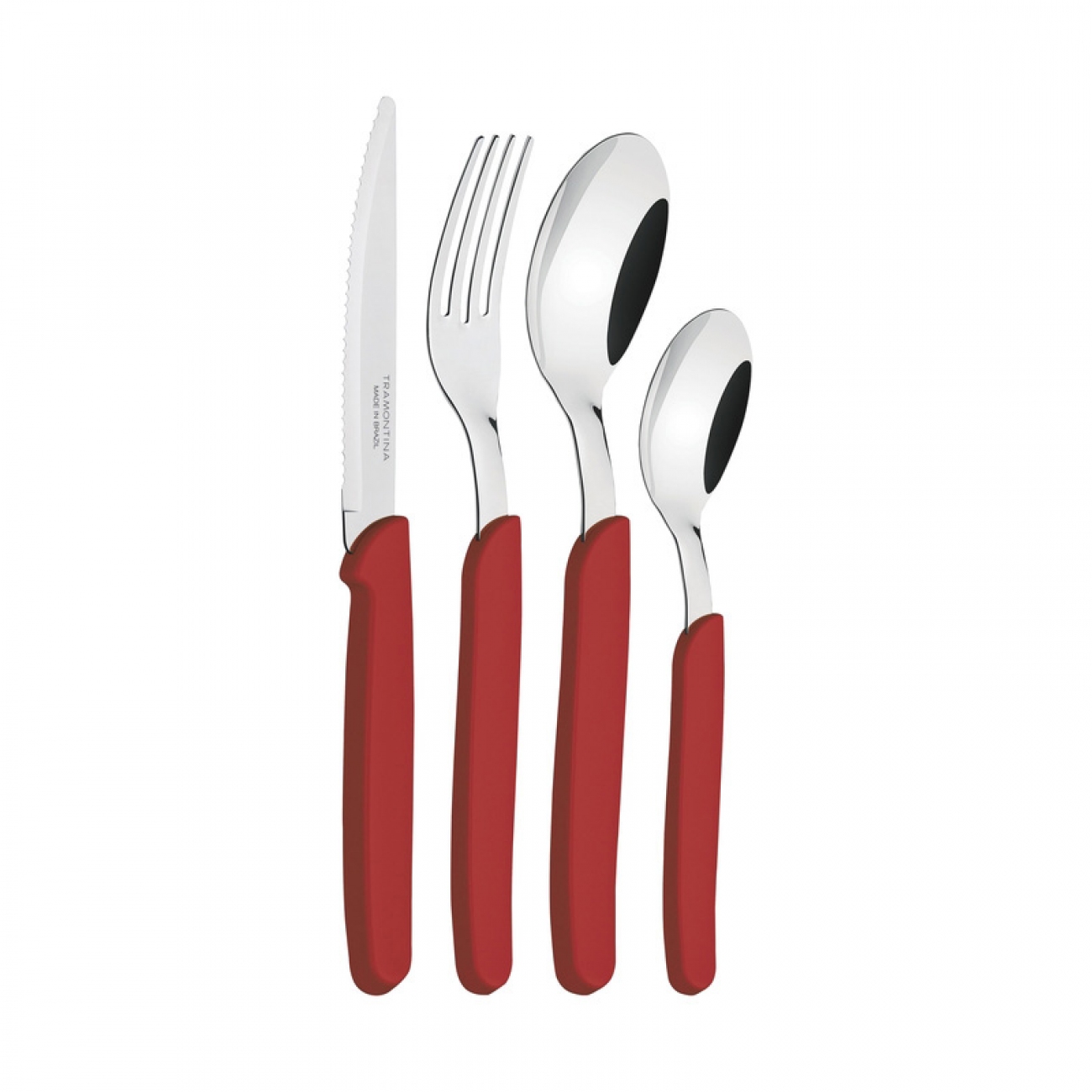 Imagen Juego De Cubiertos X24 Tramontina Carmel Rojo
