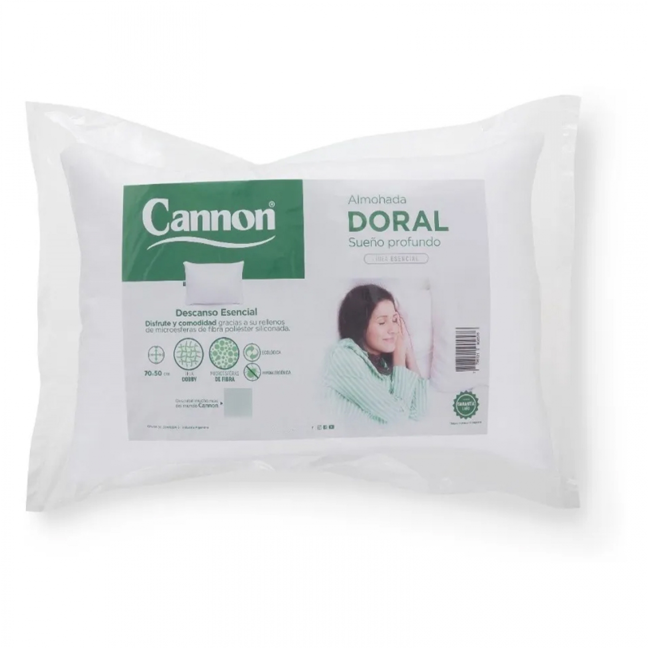 Imagen Almohada Cannon Doral 70 X 50 Tela Dobby Hipoalergenica