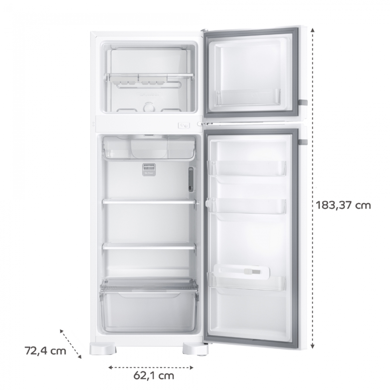 Imagen Heladera No Frost Whirpool Wrm39cb 340 Lts Estantes Vidrio