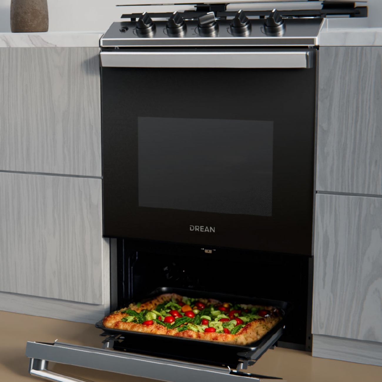 Imagen Cocina A Gas Drean Cd5614ai0 Acero Inoxidable 4 H