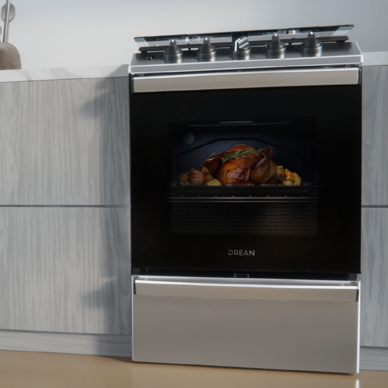 Imagen Cocina A Gas Drean Cd5614ai0 Acero Inoxidable 4 H