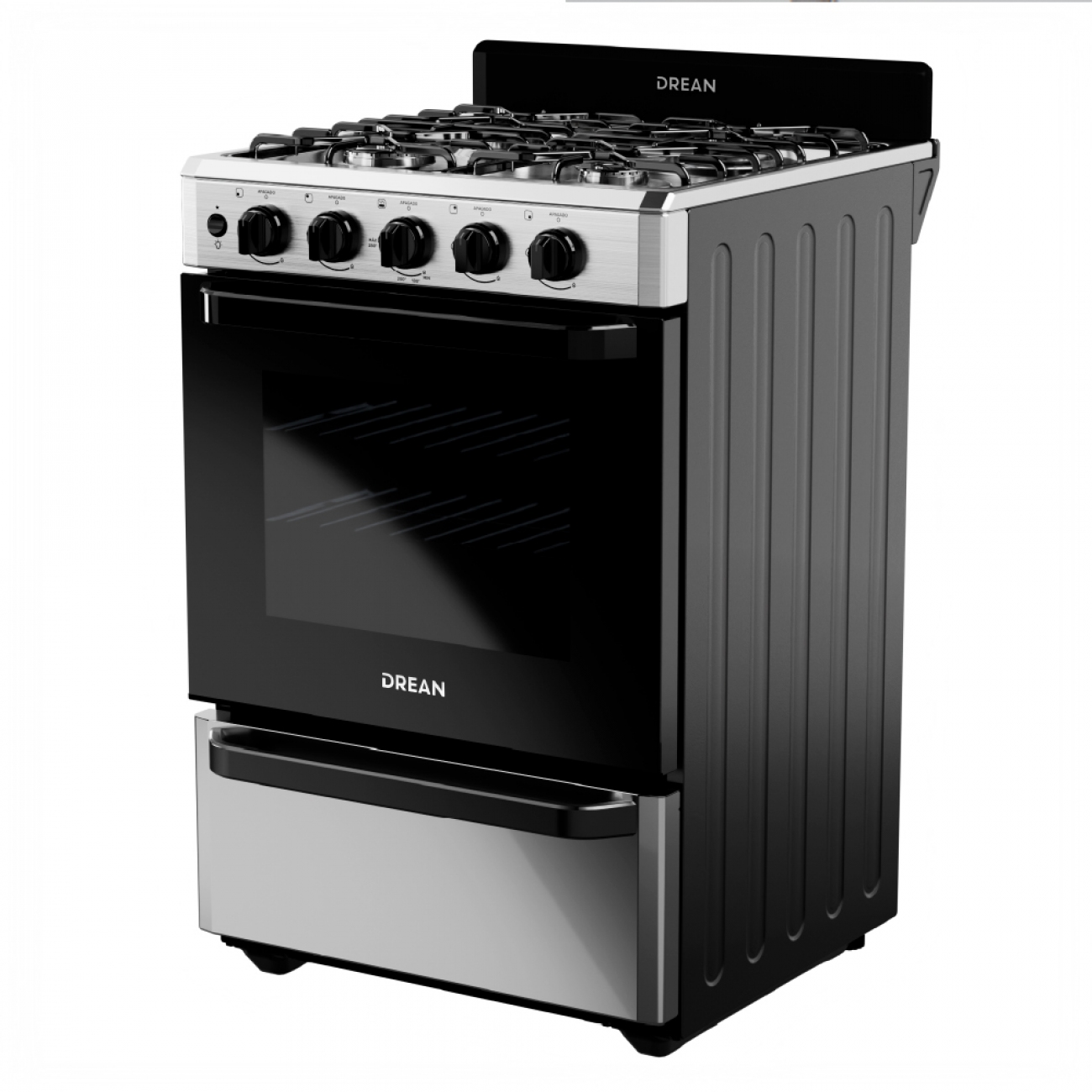 Imagen Cocina A Gas Drean Cd5603ai0 4 Hornallas Multigas Acero Inox