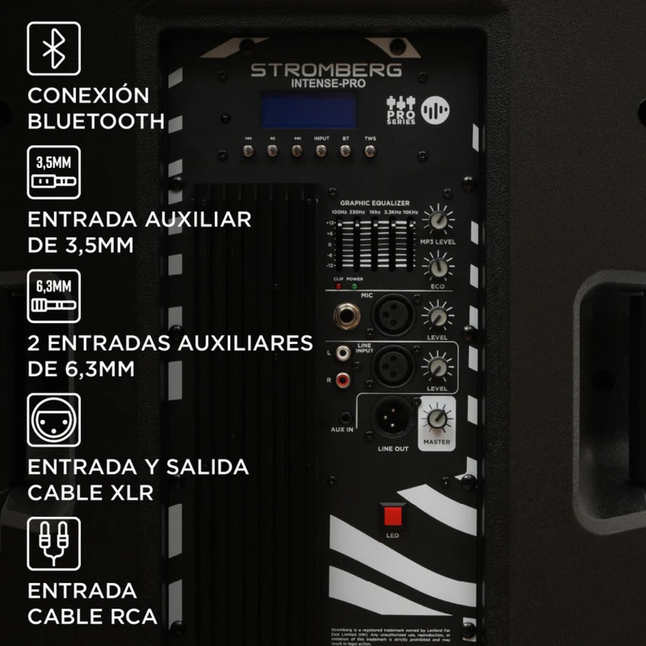 Imagen Torre De Sonido Stromberg Intense Pro Inalambrico Bluetooth