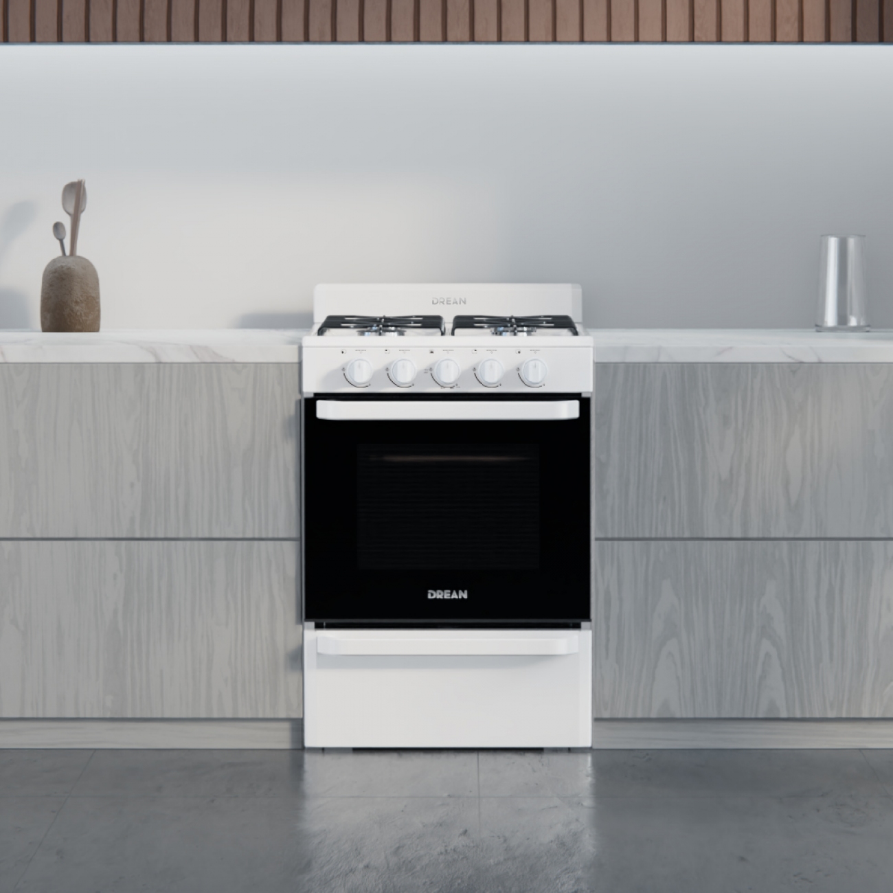 Imagen Cocina A Gas Drean Cd5602ab0 4 Hornallas Blanco