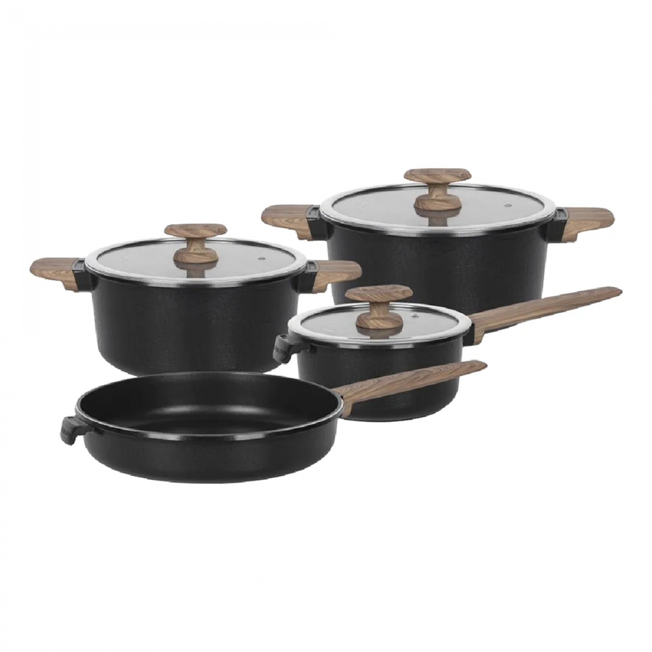 Imagen Bateria De Cocina Ucci 4 Piezas Aluminio Black