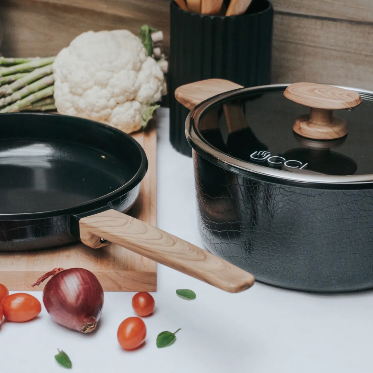 Imagen Bateria De Cocina Ucci 4 Piezas Aluminio Black