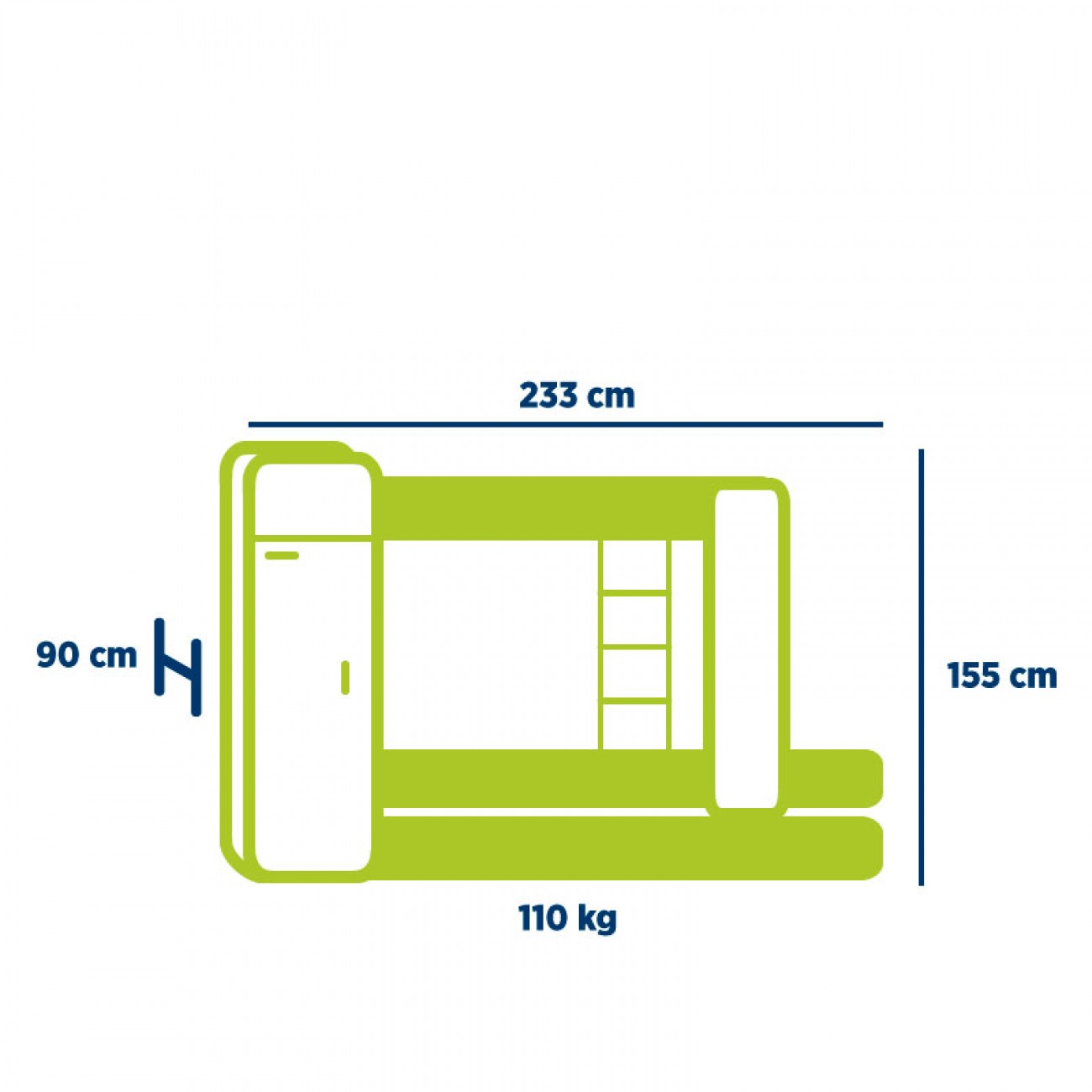 Imagen Cama Cucheta Triple Platinum 954 Con Placard  Color Tabaco