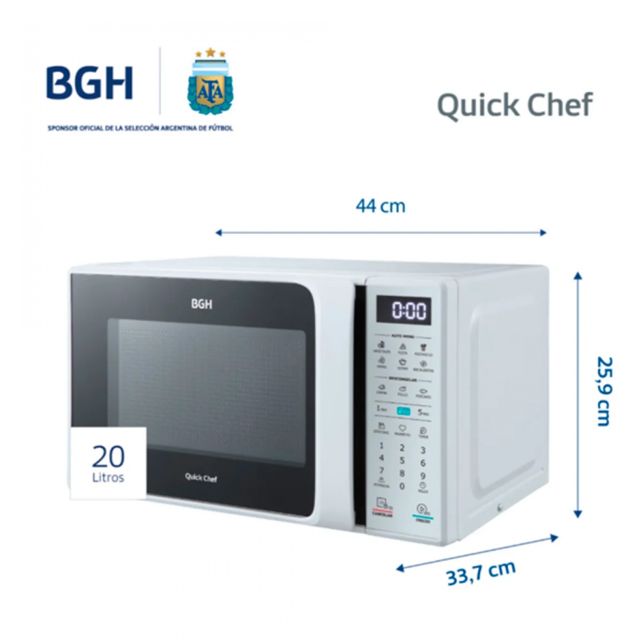 Imagen Microondas Bgh B120db20i 20lts 700w Digital