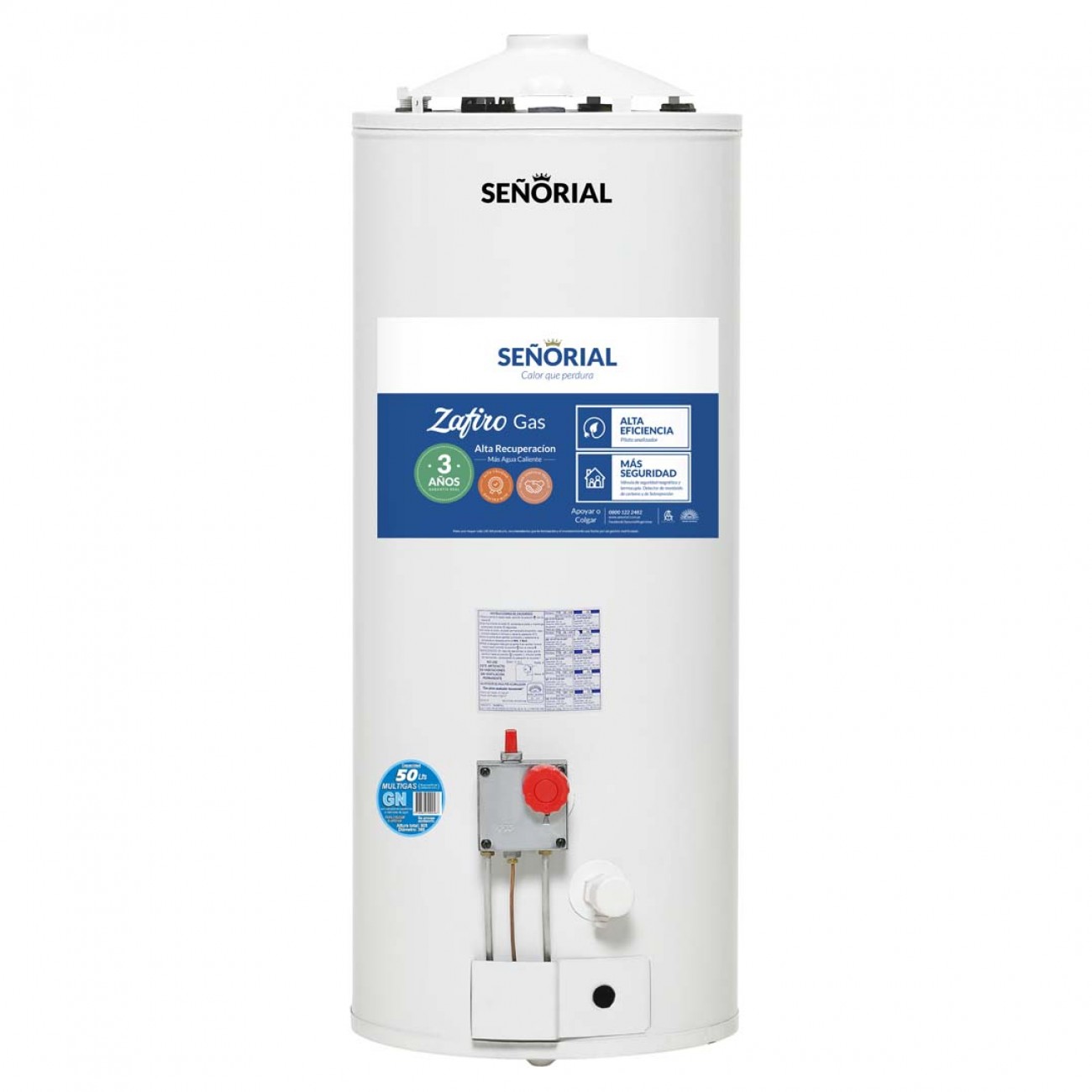 Imagen Termotanque A Gas Alta Recuperaci&oacute;n Se&ntilde;orial Tsz-50 50 Lts