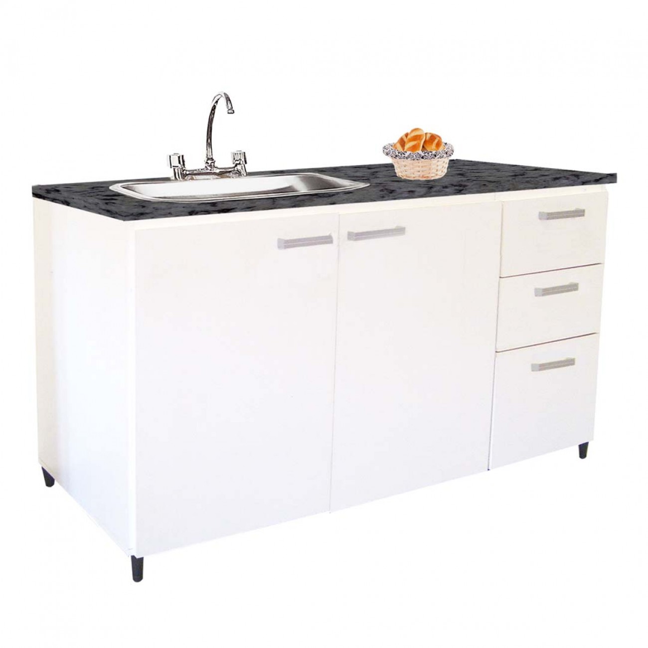 Imagen Bajo Mesada Platinum 3006 1.40 Mts Blanco