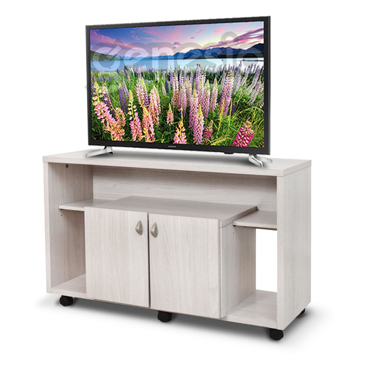 Imagen Mesa Rack Para Tv Led Audio Platinum 2604 1mt Gris Andino