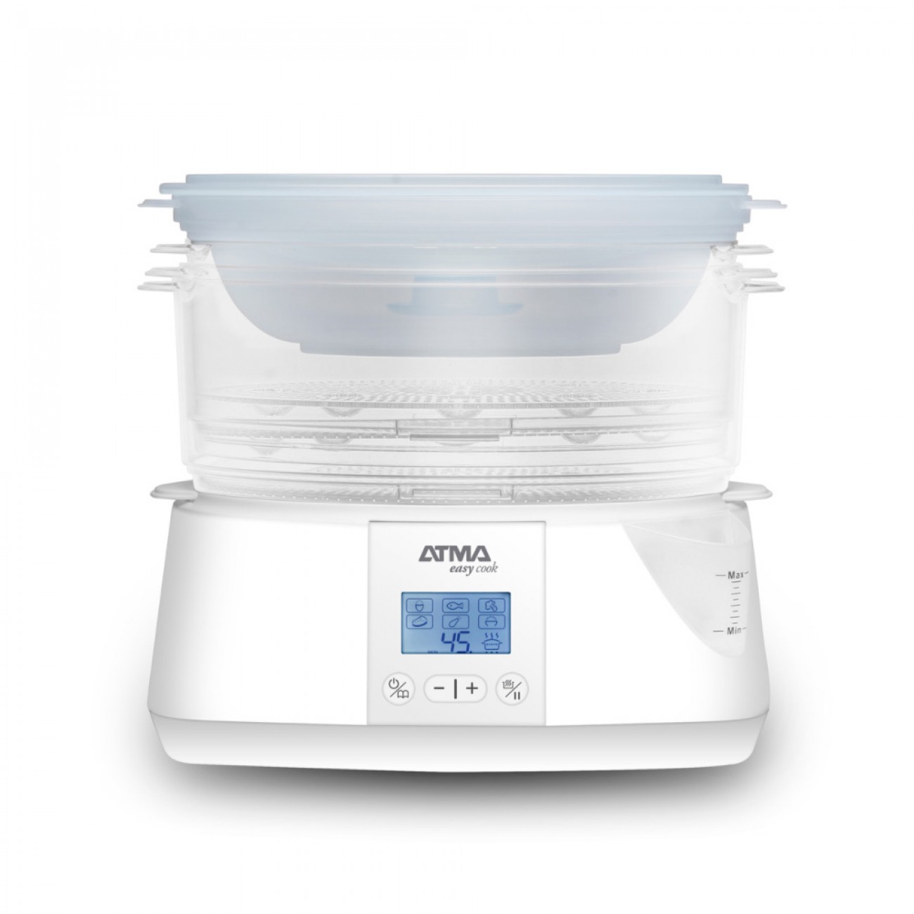 Imagen Vaporiera Atma Va8121e Digital 3 Bandejas 1&period;1 Lts