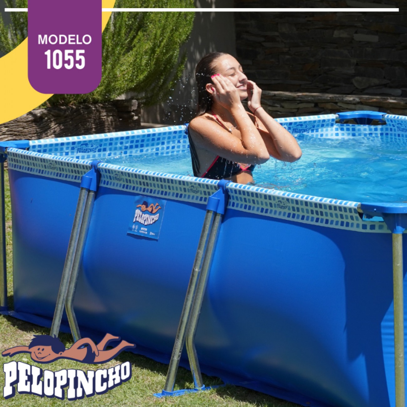 Imagen Pileta De Lona Pelopincho 1055 4500 L 3 X 2 X 0,75 Mts