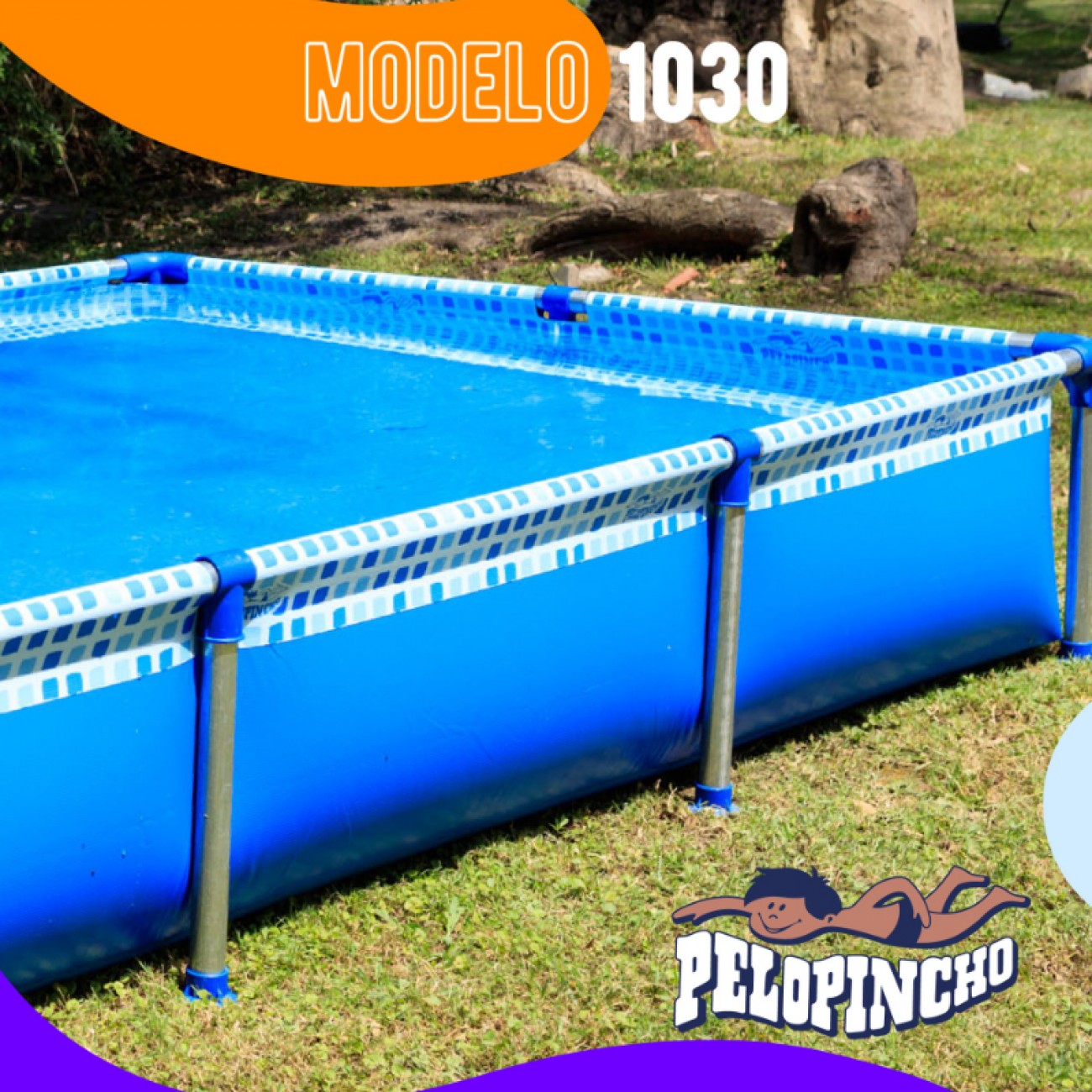 Imagen Pileta Pelopincho De Lona 1030 1500 L 2,4 X 1,55 X 0,40 Mts